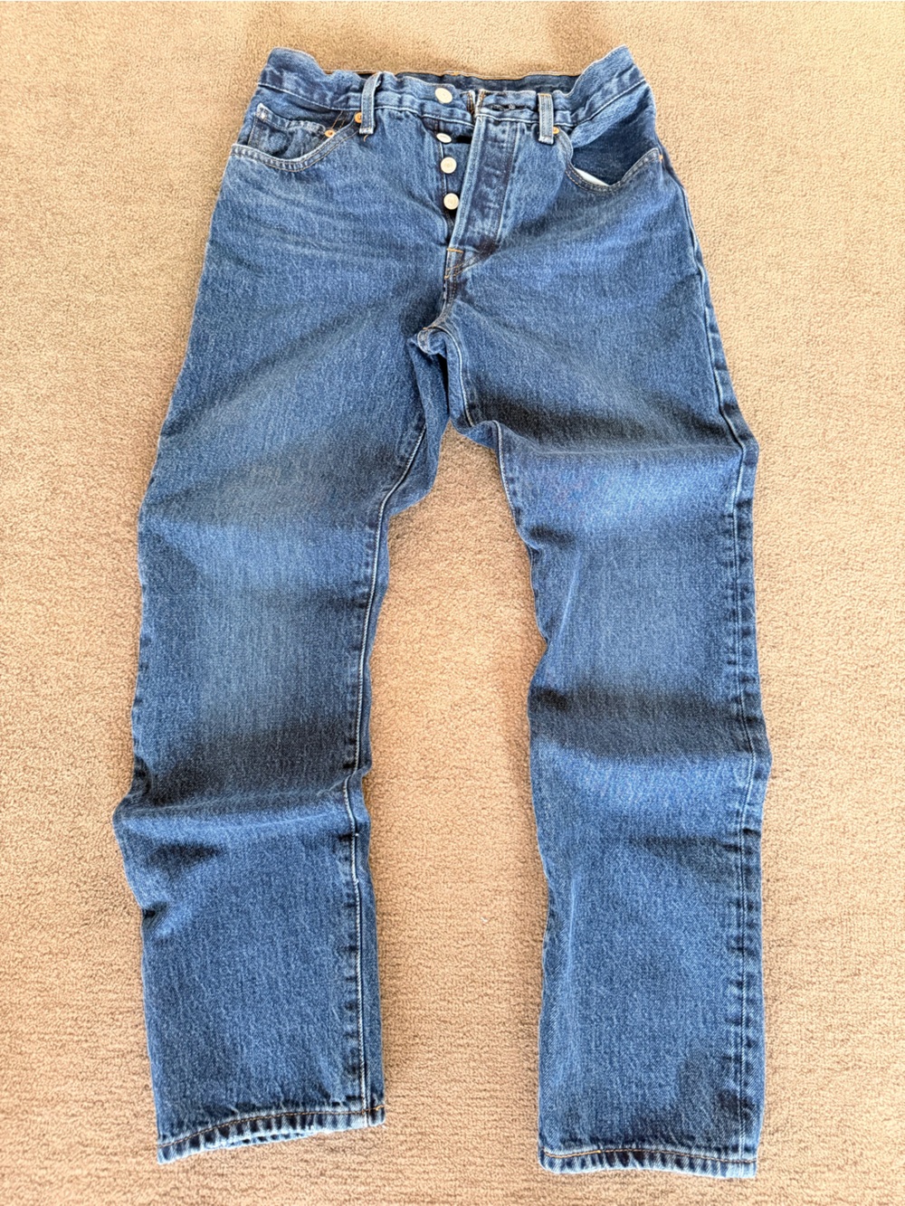 501 Women’s Levi's Denim Jeans Straight Leg Button Fly Mid Rise Dark Wash 26x30